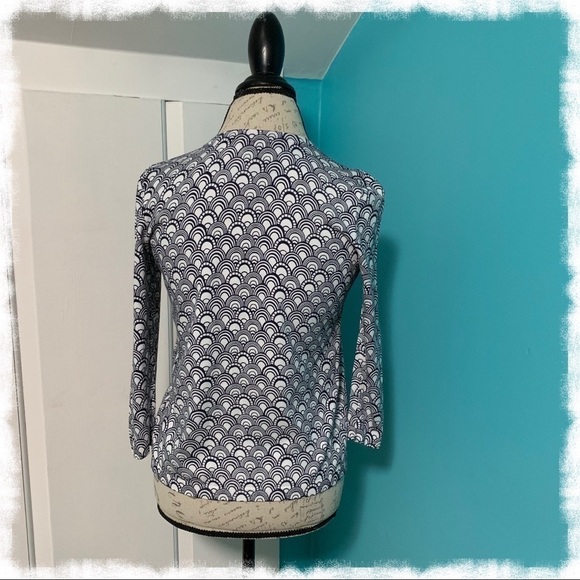 TALBOTS Black/White Print Button Down Cardigan - Picture 3 of 6